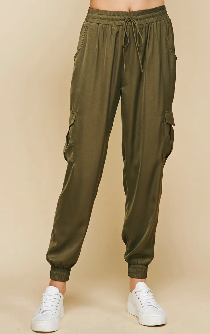 Olive Silky Joggers