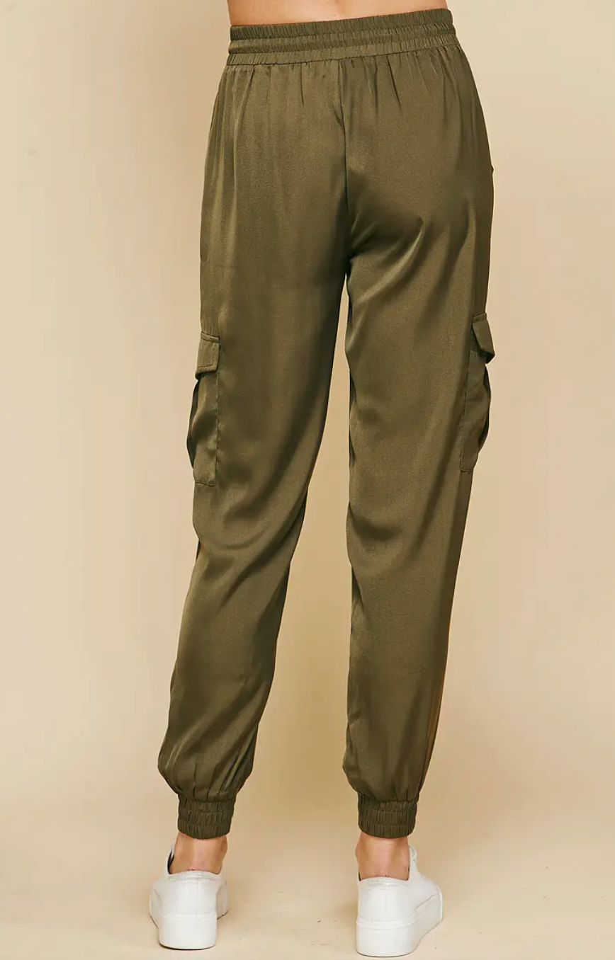 Olive Silky Joggers