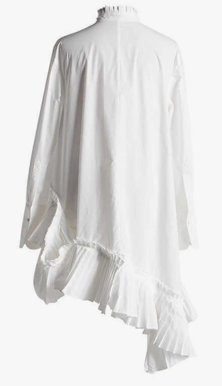 Great White Shirt with Asymmetrical Hem